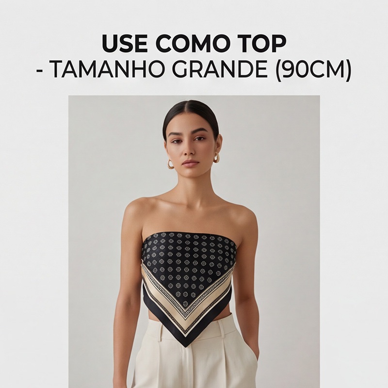 Lenço 90x90cm Feminino Estilo Hip Hop  Bandana Ca
