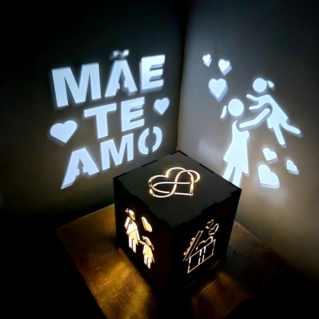 Luminária Led Dia das Mães Box Amor Presente Per