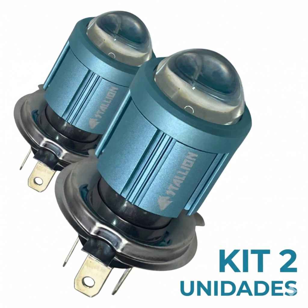 Kit 2 Lâmpada Farol Alto e Baixo de Led Carro 650