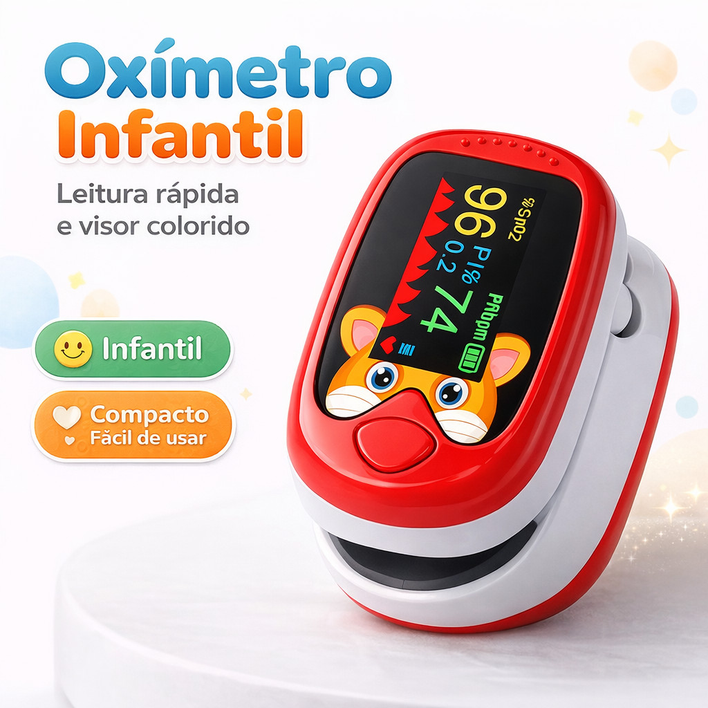 Oxímetro Infantil de Dedo SpO2 Medidor de Oxigên