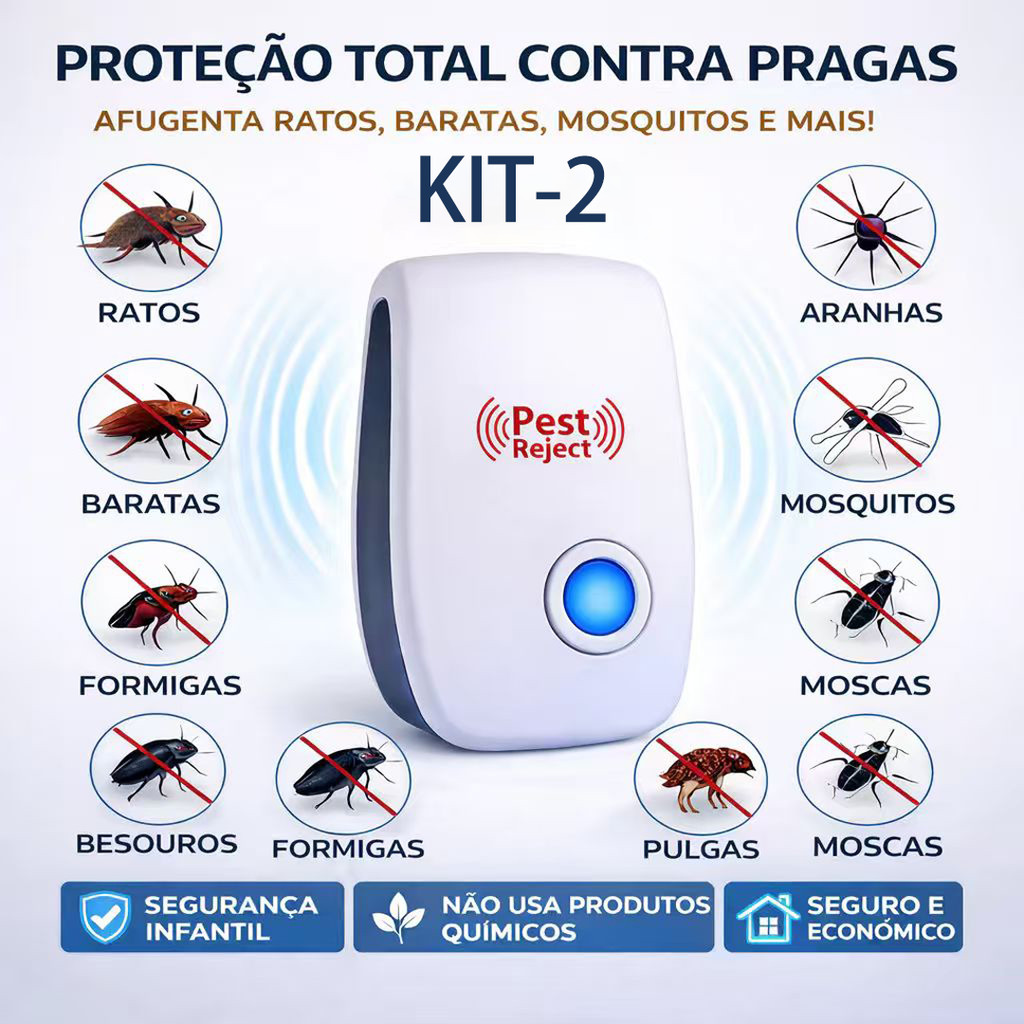 Kit 2 Repelente Ultrassônico Eletrônico Bivolt A