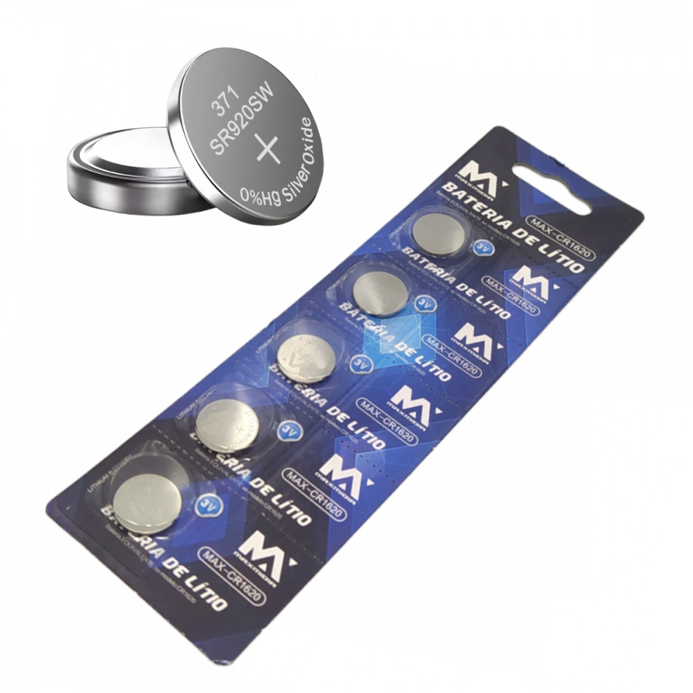 Cartela com 5 unidades de Bateria SR920 Litio 1.5V