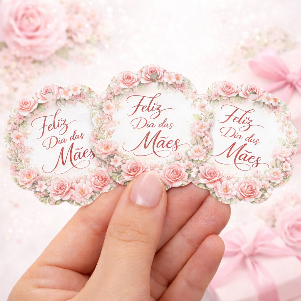 Tag Dia das Mães 5x5cm |  Lembrancinhas e Embalag