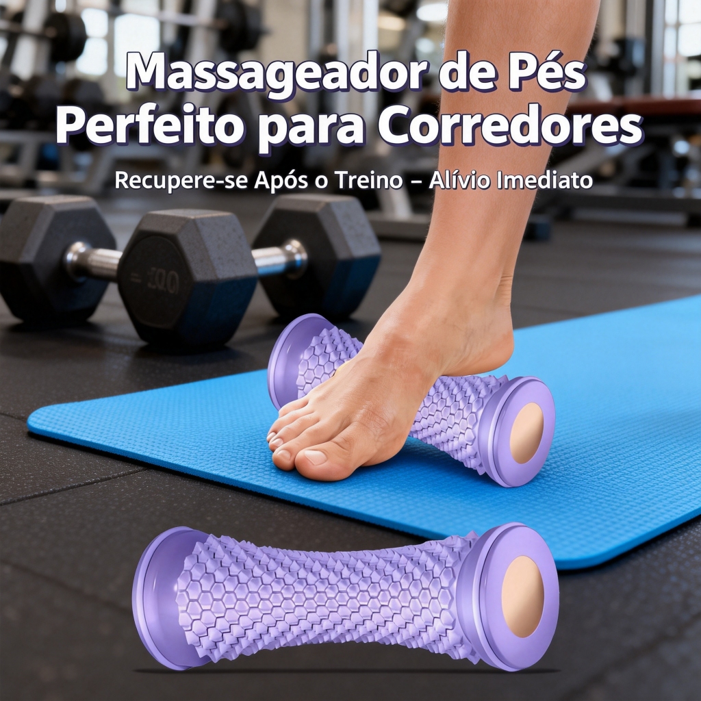 Rolo Massageador de Pés com Pontos de Pressão  A
