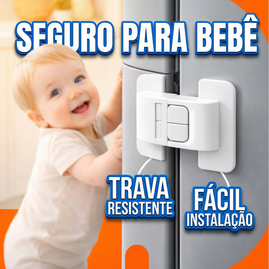 Trava para Porta de Geladeira Ordene Protetor Segu