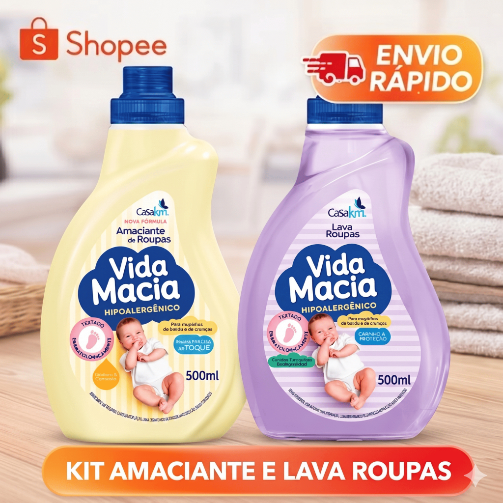 Kit Vida Macia 1 Lava Roupas + 1 Amaciante Gliceri