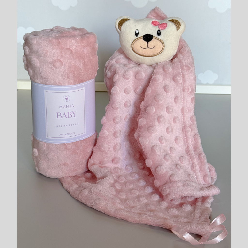 Kit Manta + Naninha Bebê Fleece Pipoquinha | Supe