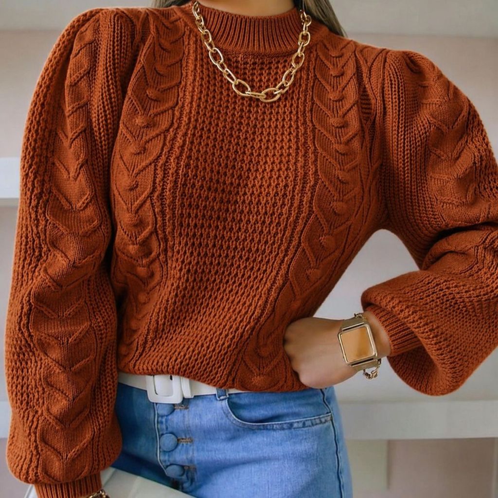 Blusa Feminina Novidade Tricot Pipoca Frio Manga B