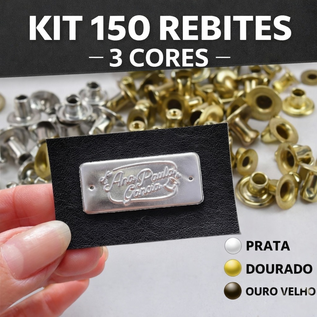 150 Rebites para aplicação de etiqueta tamanho 1
