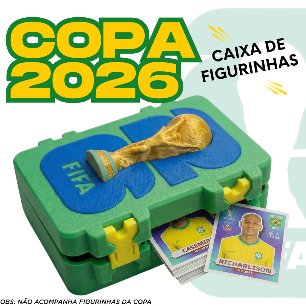 Porta Figurinhas Copa Do Mundo Caixa Maleta Organi