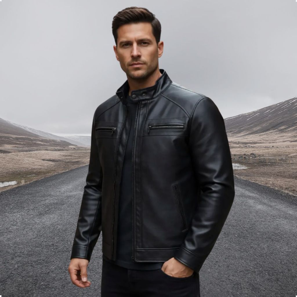 Jaqueta De Couro Masculino Slim Resistente Frio In