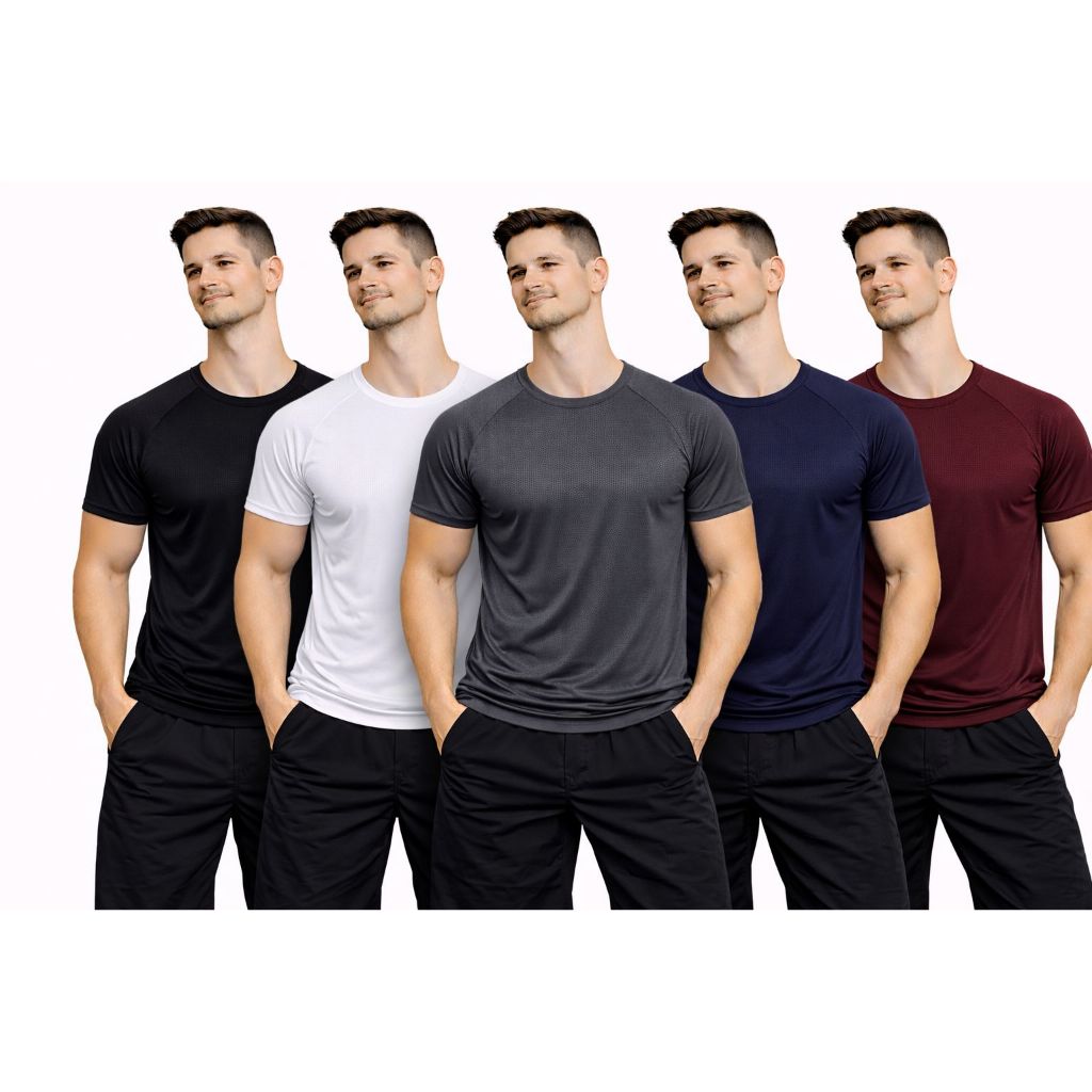 Kit 5 Camisas Dry Fit Masculina Premium PROMOÇÃO