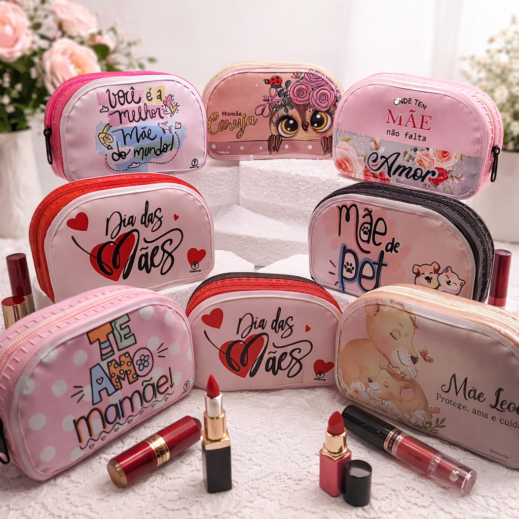 KIT 6 UND CARTEIRA COMPACTA PORTATIL FEMININA COM 