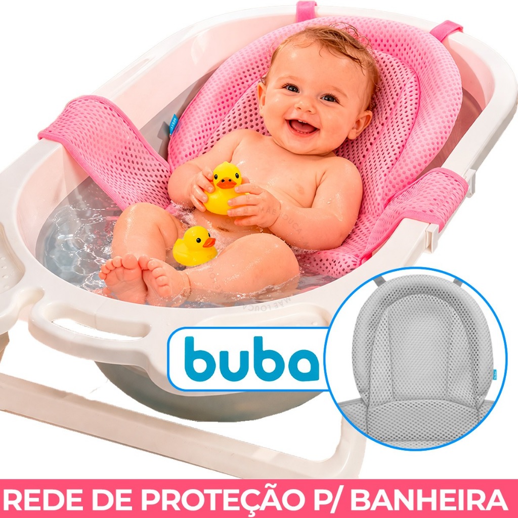 Rede Proteção Banheira Apoio Bebê Segurança Ba