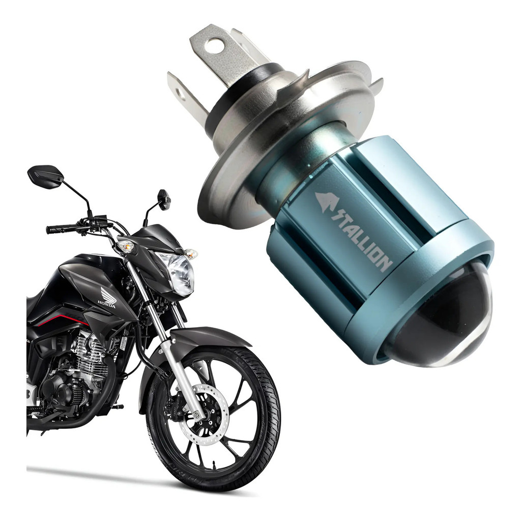 Lâmpada Led H4 Ba20d 6500k Olho De Peixe Alta Pot