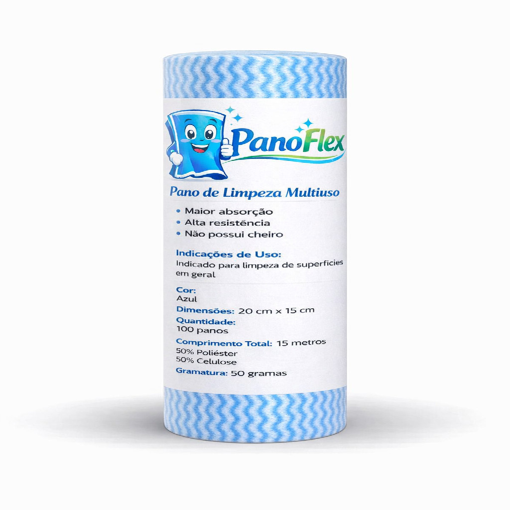 100 unidades Pano de Limpeza Azul PanoFlex 20x15cm