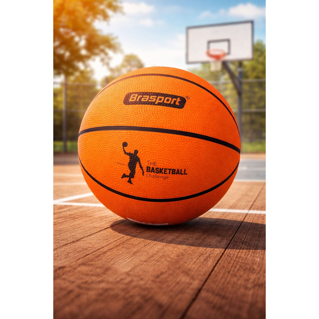 Kit Bola Basquete Tamanho Oficial + Bomba Inflar B
