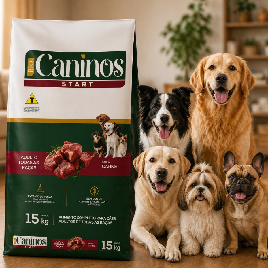 Ração Cachorro 15kg Caninos Start Adulto Todas a
