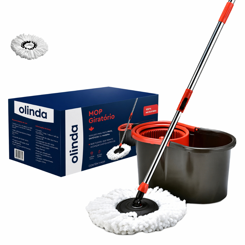 Mop Giratório 360° Multiuso Ajustável com Alça