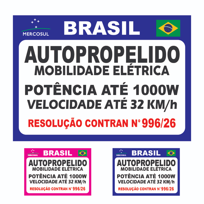 Placa PVC para Moto Elétrica Placa para Moto Elé