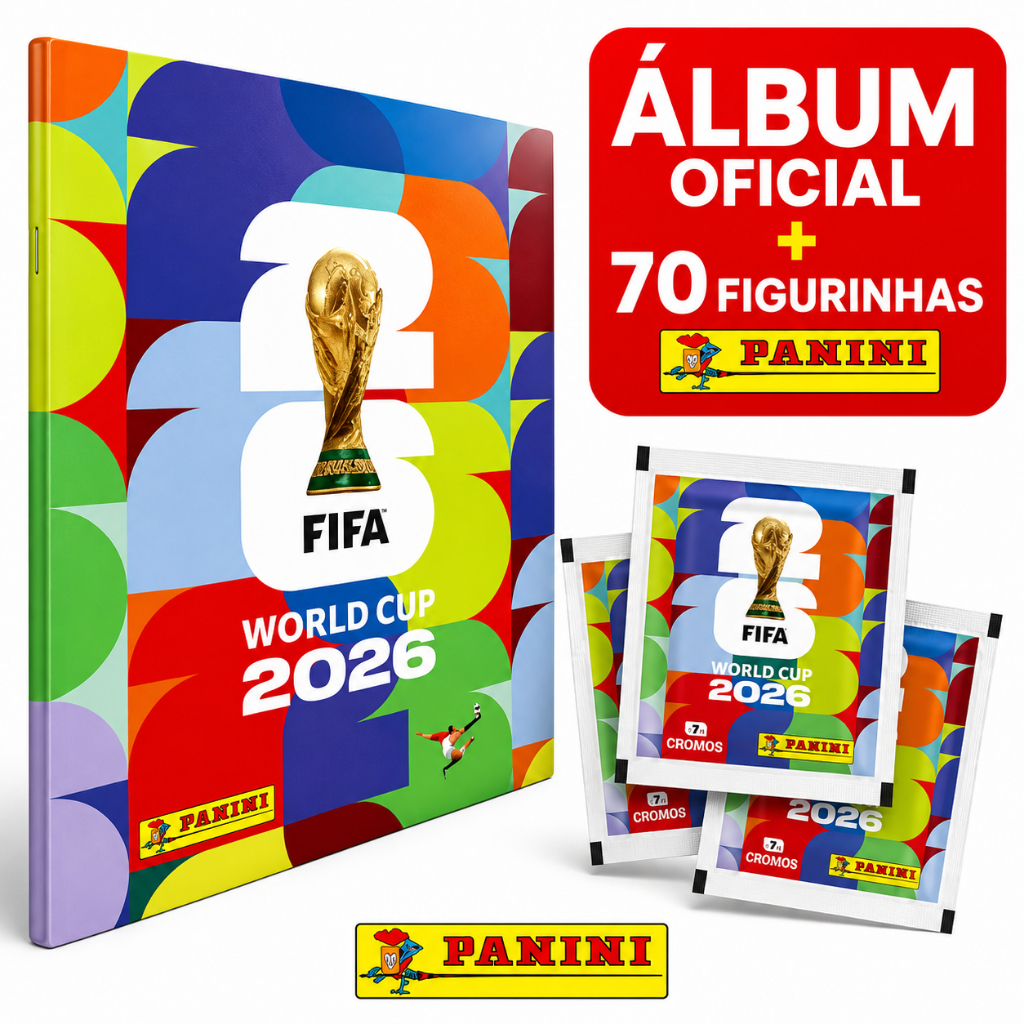 Álbum Copa do Mundo 2026  Brochura + 70  Figurinh