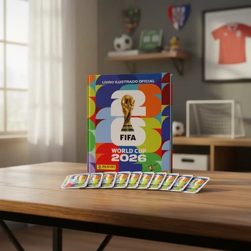 Kit Álbum da Copa 2026 Brochura + 5 Envelopes de 