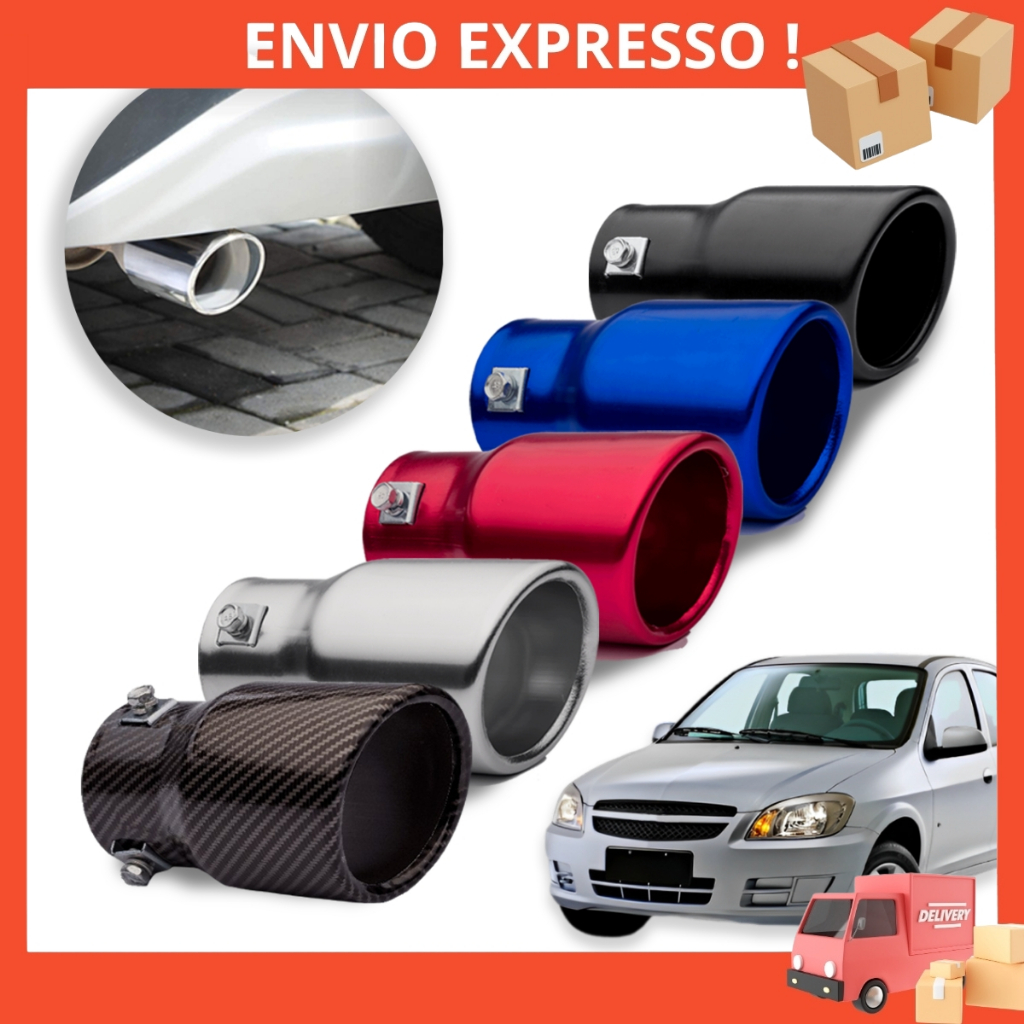 Ponteira Escapamento Prata Tuning Esportivo Carro 