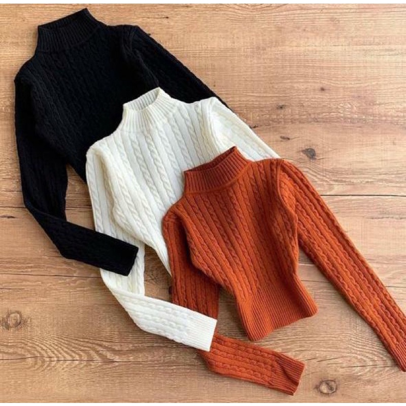 Cropped Trança Modal Tricot Blogueira Tricô Inve