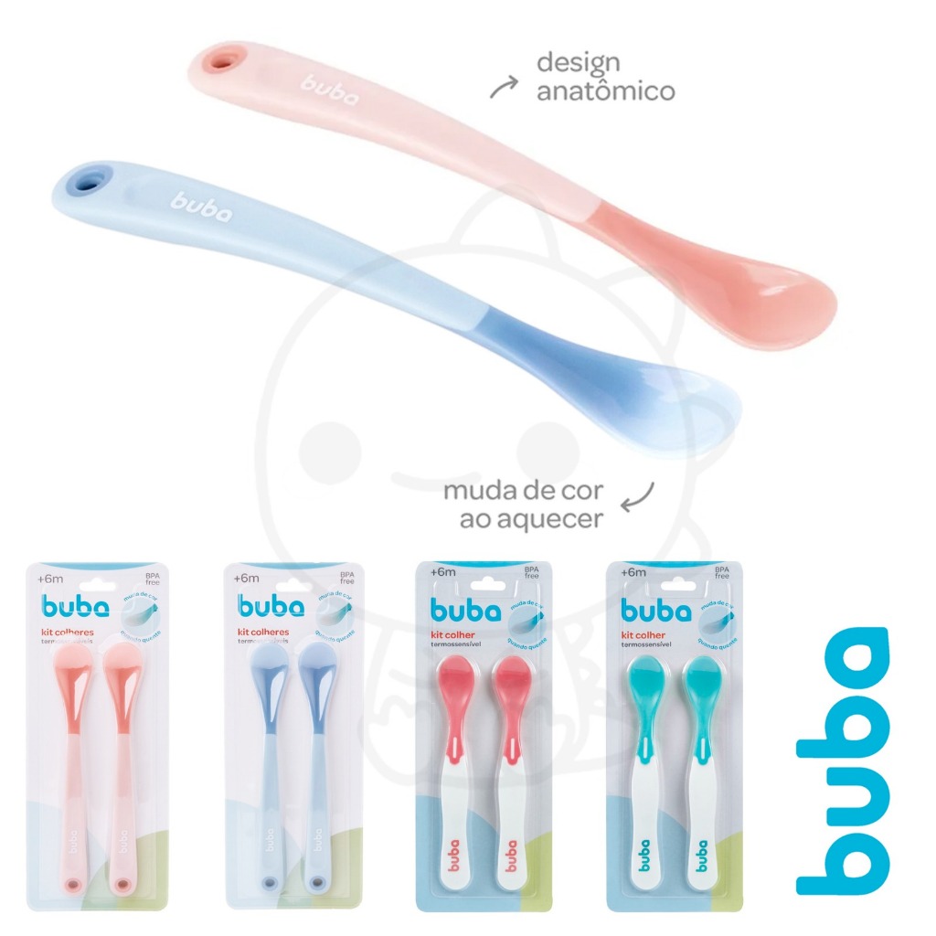 Kit com 2 Colher Termossensível Para Bebe Térmic