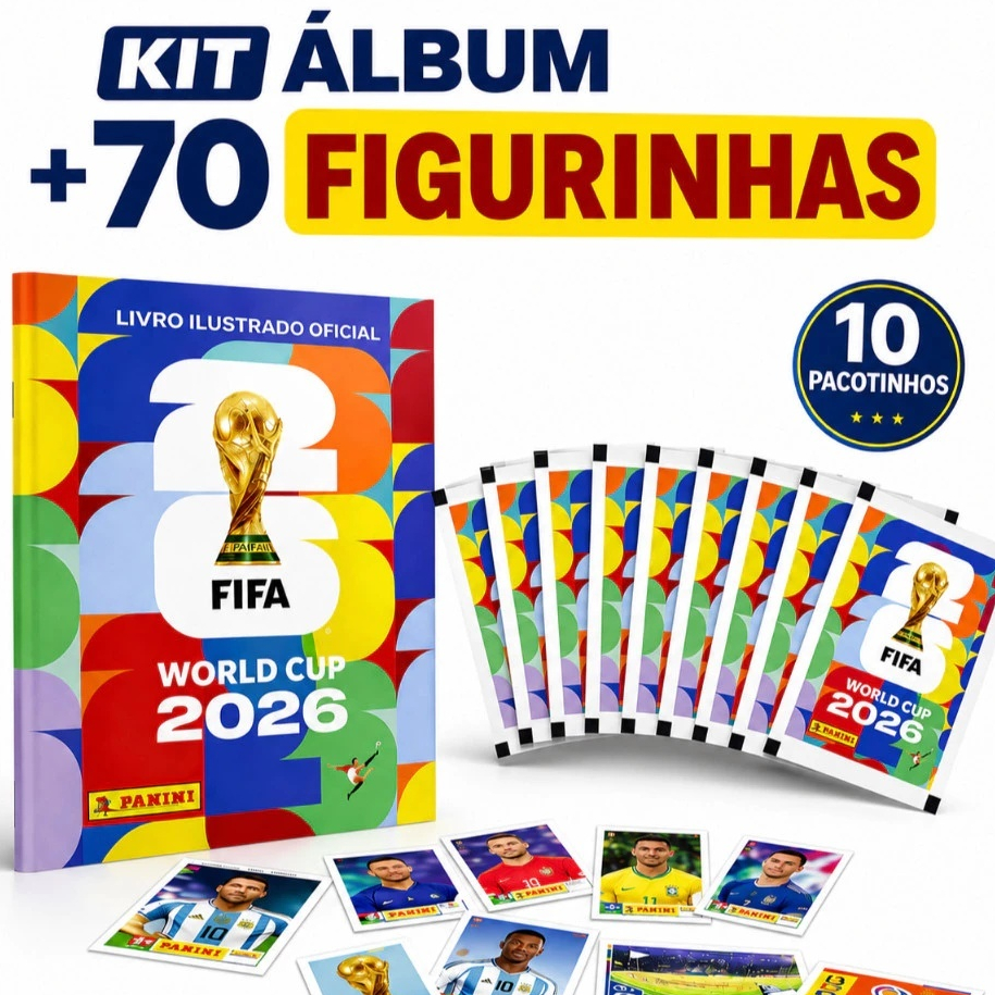 Album Brochura com 70 Figurinhas Oficial Copa do M