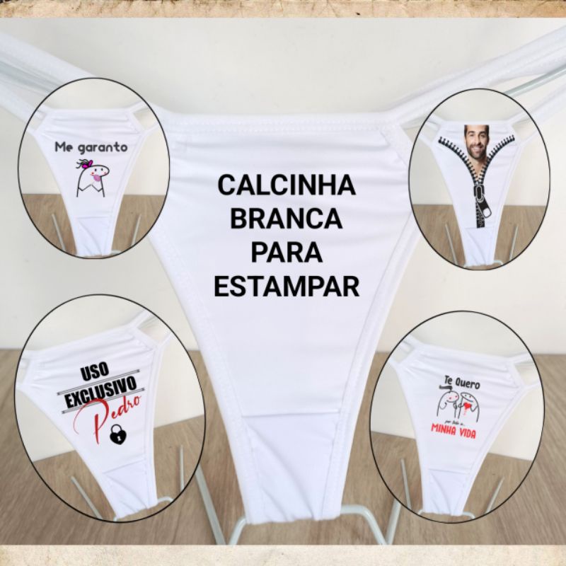 Kit 10 TANGA FIO DENTAL (BRANCAS) PARA SUBLIMAÇÃ