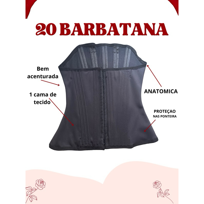 Cinta Modeladora com 20 barbatanas feminina pos ci