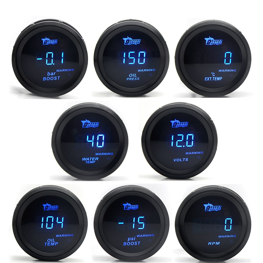 2 52mm Car Digital Turbo Boost Gage PSI BAR Tempe