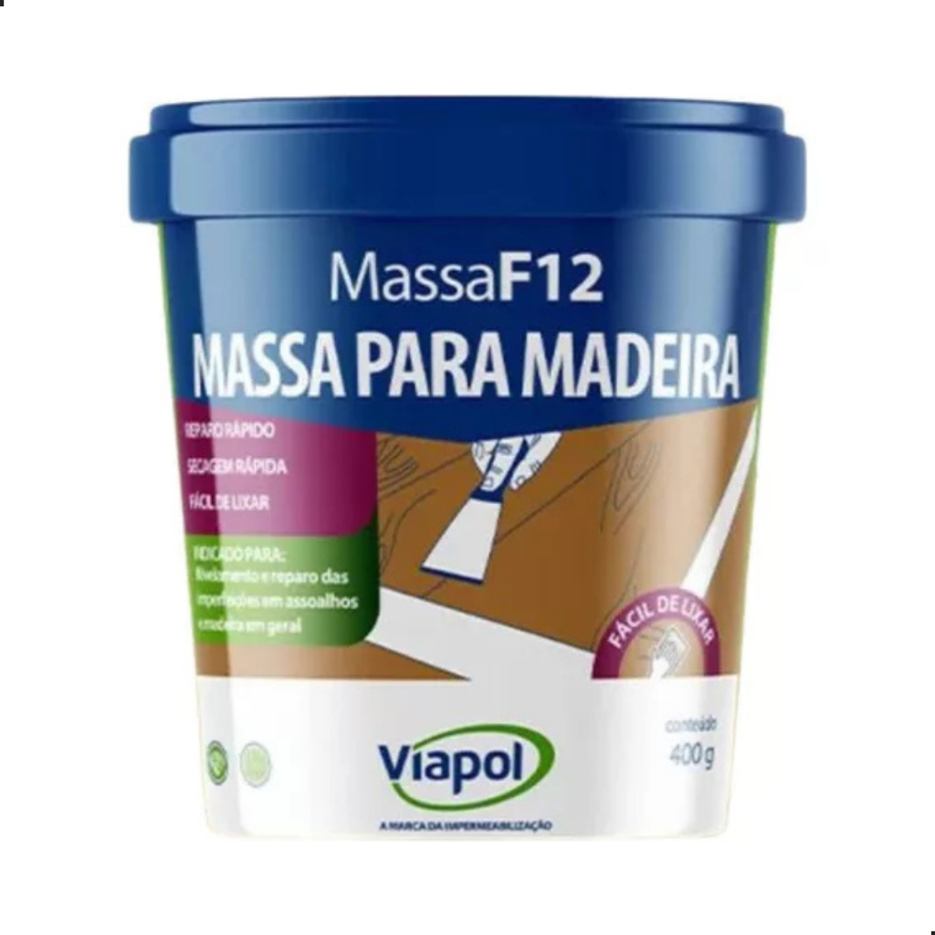Massa Calafetar Madeira F12 400g Varias Cores R