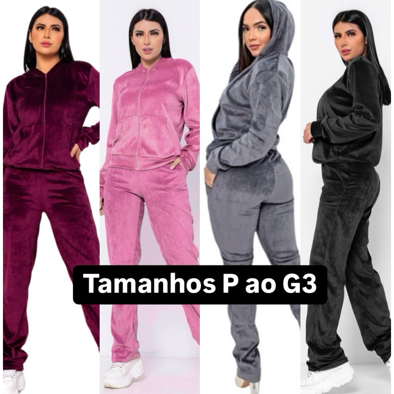 Conjunto Feminino Inverno Plush. Tamanhos: P ao Pl