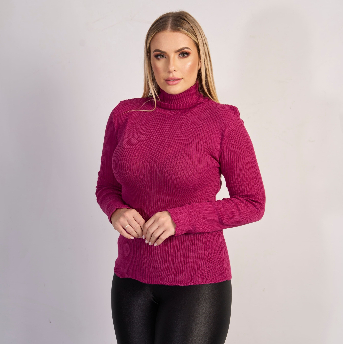 Blusa Cacharrel Canelada Segunda pele Tricô Trico