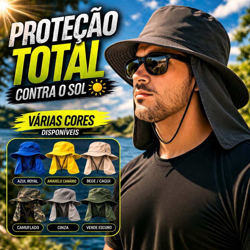 Chapéu Australiano De Pescador Com Proteção Cor
