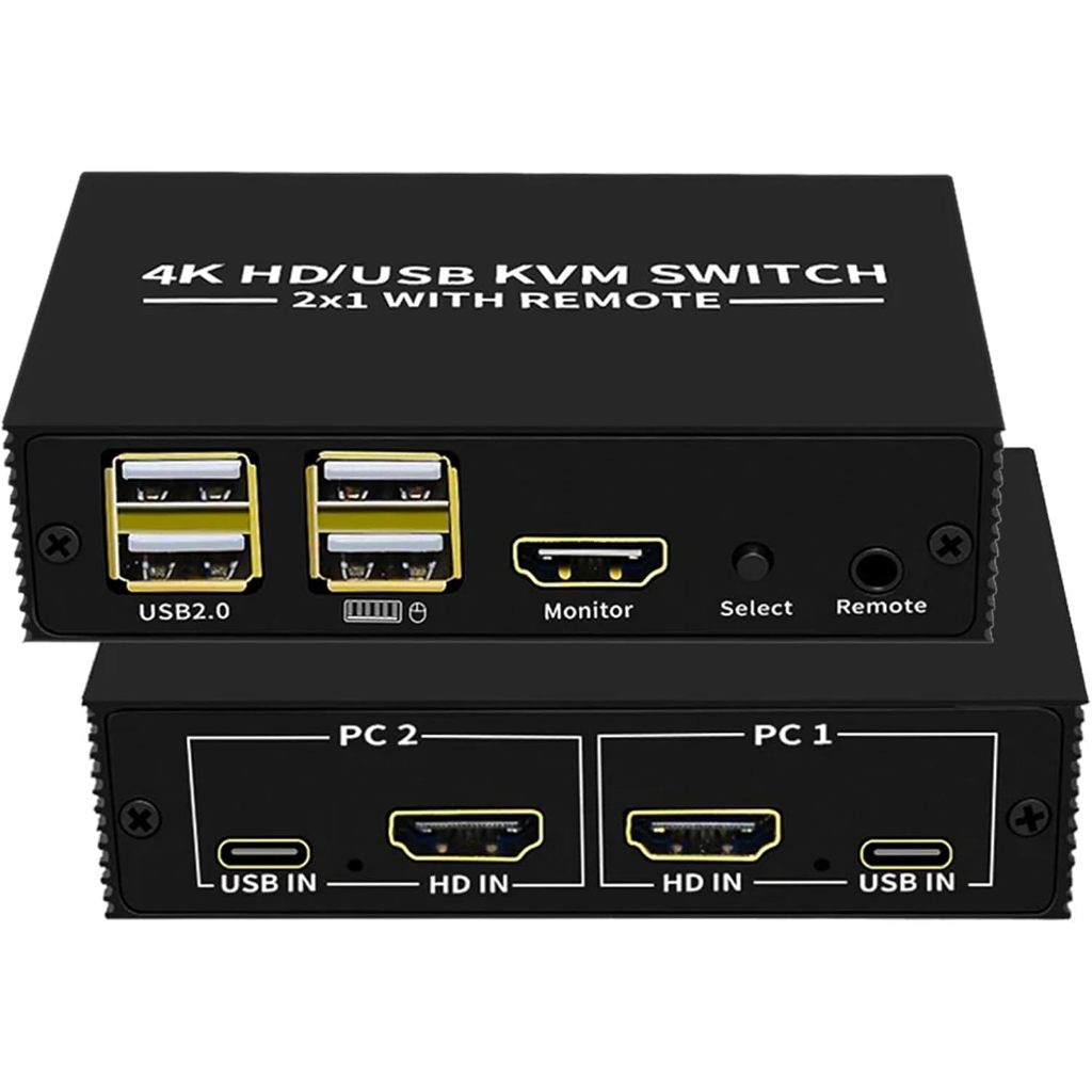 Chaveador Switch Kvm 2 Portas Hdmi Mouse Teclado E