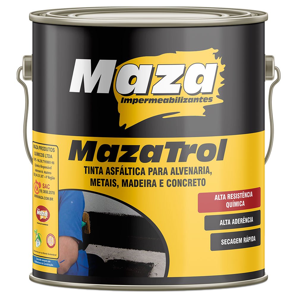 Tinta Asfáltica Impermeabilizante Maza 900Ml
