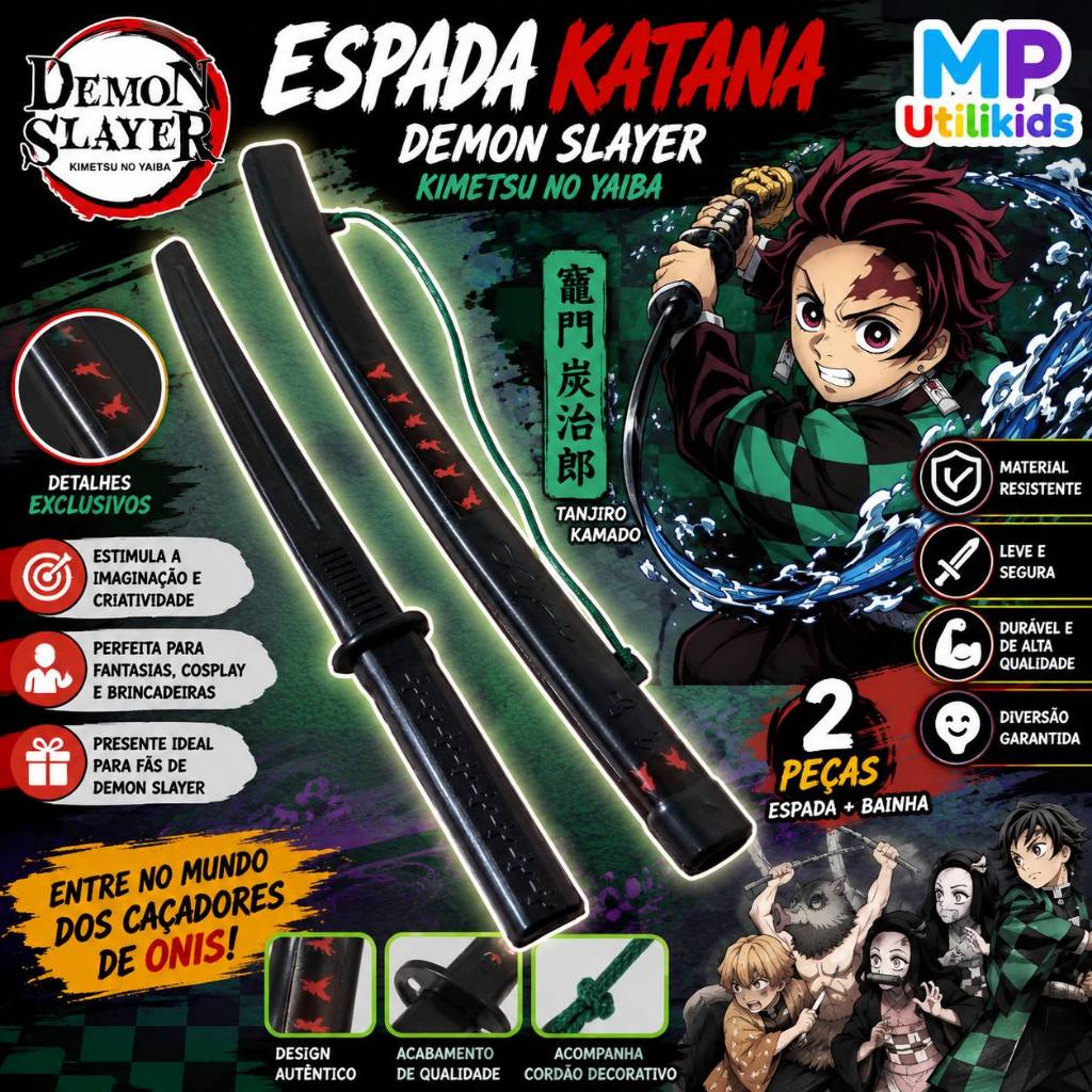 Espada Katana Brinquedo Demon Slayer Kimetsu no Ya
