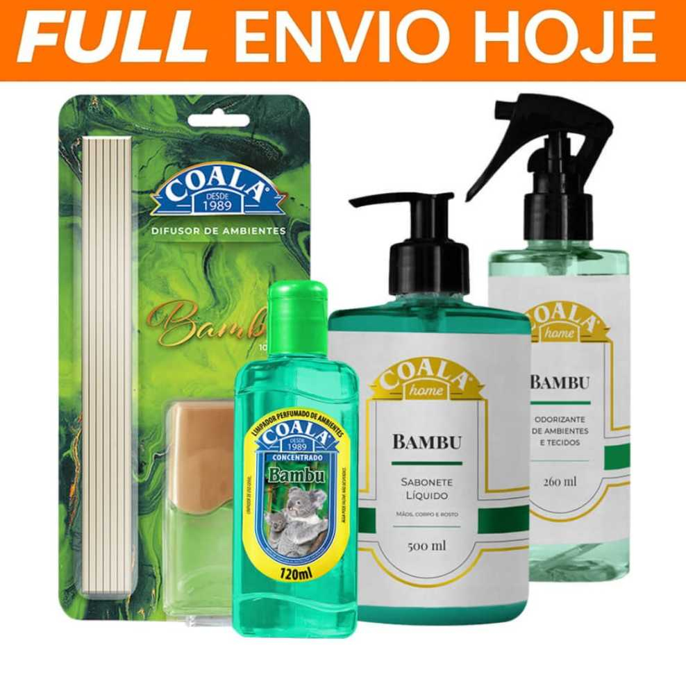 Kit Coala Bambu Difusor Aromatizante Sabonete Líq