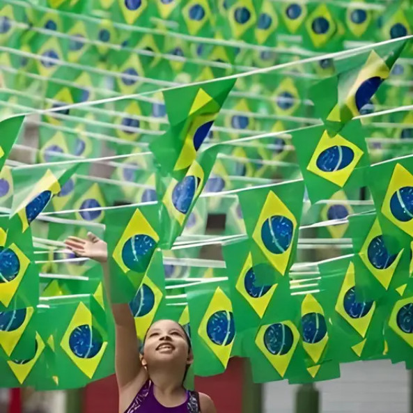 Bandeirolas Brasil Copa do Mundo Varal de Bandeira