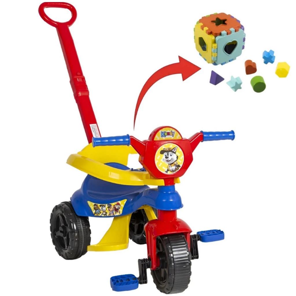 Motoca Triciclo Kendy+Cubo Vilotrol Ifantil Patrul