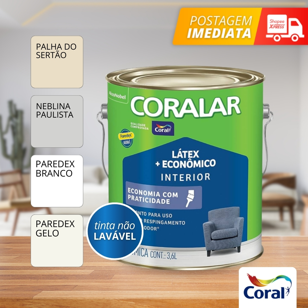 Tinta Latex Economica Coralar Paredex Secagem Rapi