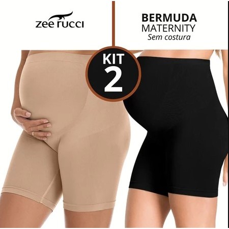 KIT 2 Bermuda Modeladora para Gestante Maternidade