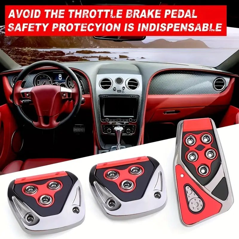 Kit 3 Peças Pedaleiras Esportivas Automotiva Carr