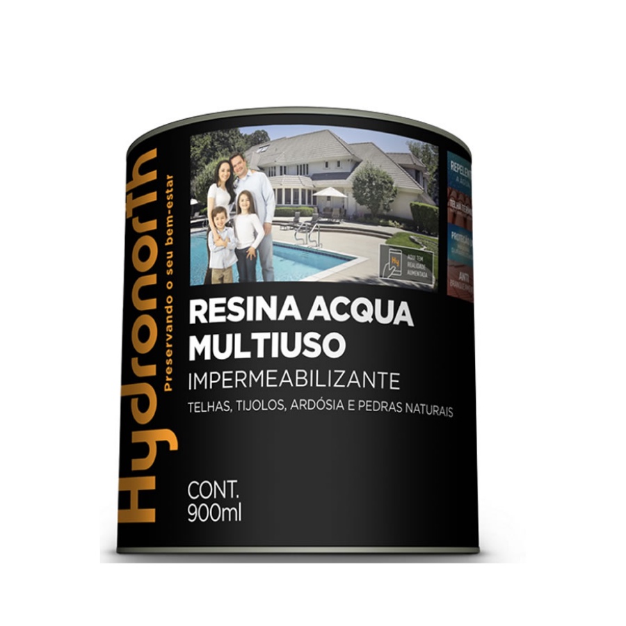 Resina Acqua Multiuso Incolor 900ml Pedra Parede T