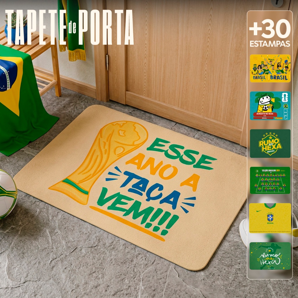 Tapete Emborrachado de Porta Bem Vindo Estampado 4