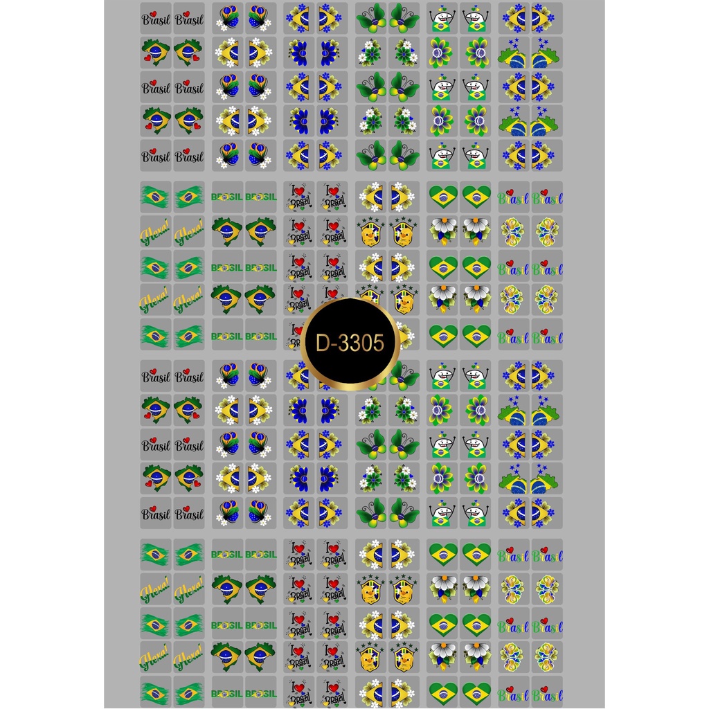 240 Adesivos Películas de Unha 3D Copa do Mundo 2