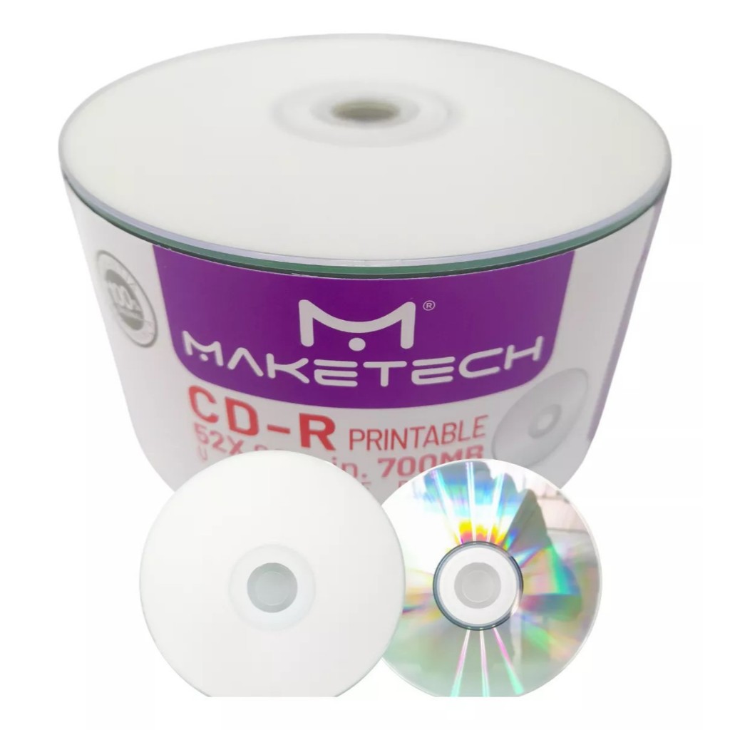 50 Unidades Cd Virgem Maketech Printable 52x 700mb